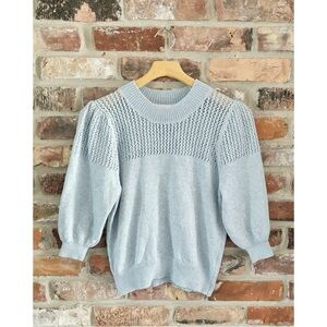 Heartloom Light Blue Crew Neck Sweater